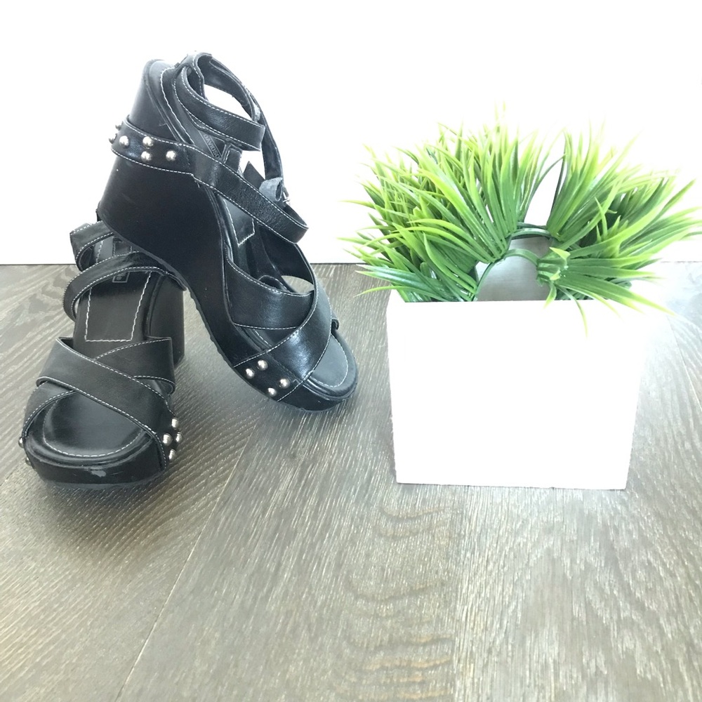 Authentic Harley Davidson Studded Wedges  (7.5)